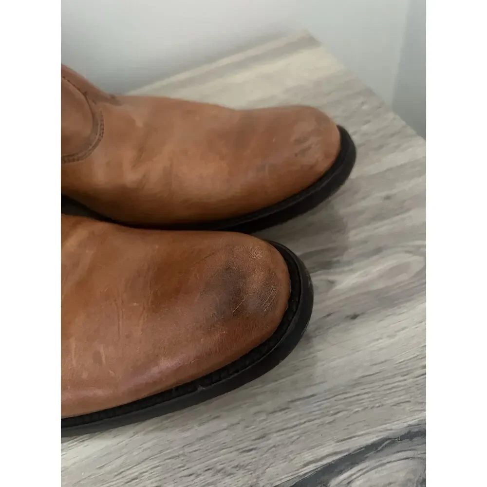 Dsquared2 Brown Vintage Leather Ankle Boots Dress Shoes Buckle Strap 46